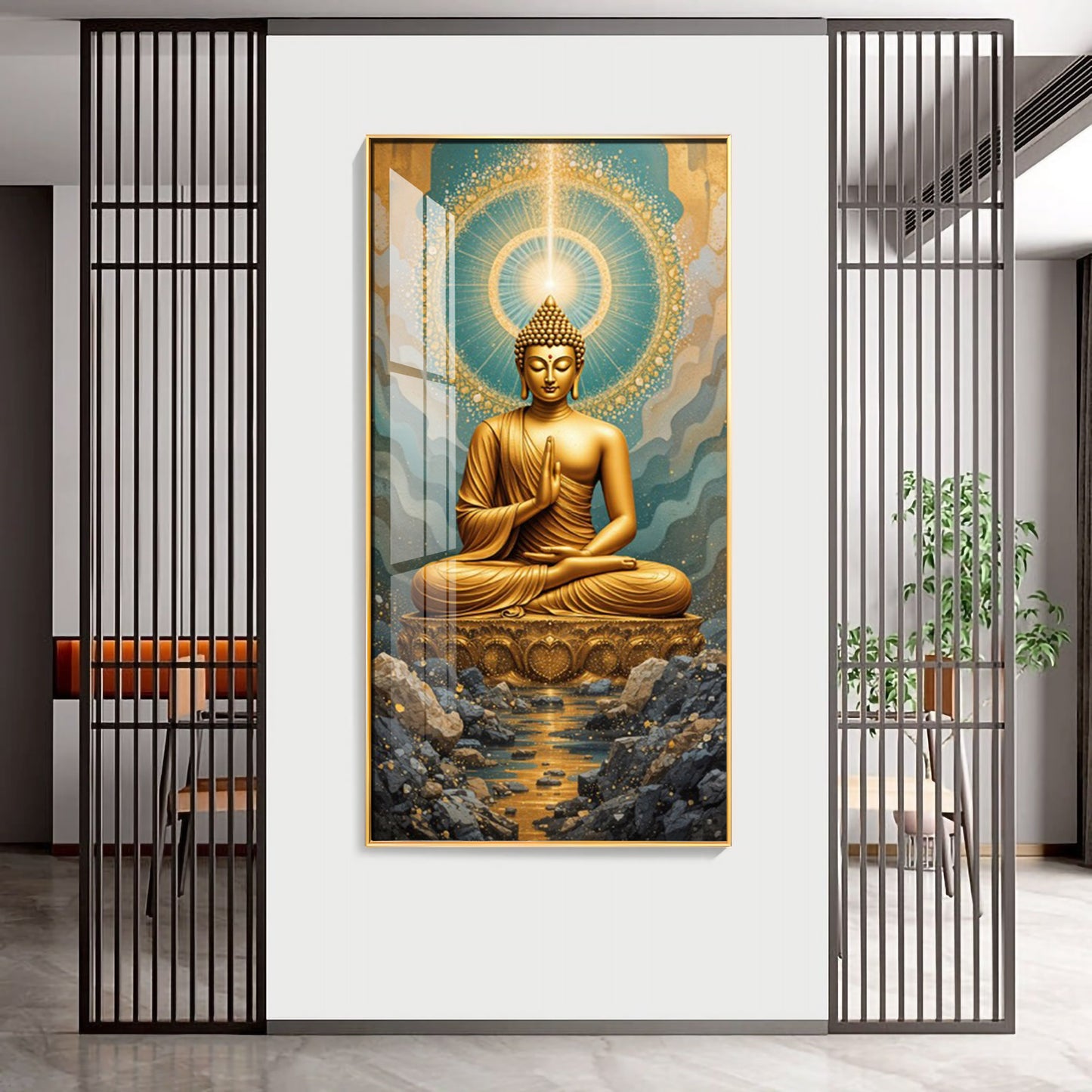 Buddha Bliss Premium Acrylic Vertical Wall Art