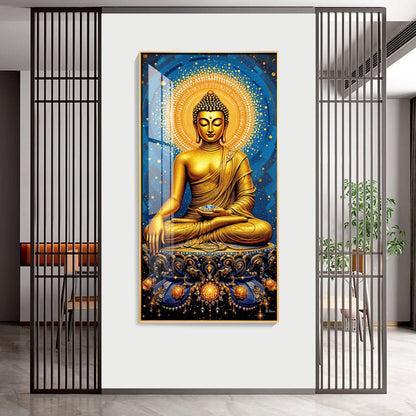 Calm Buddha Deliberation Premium Acrylic Vertical Wall Art