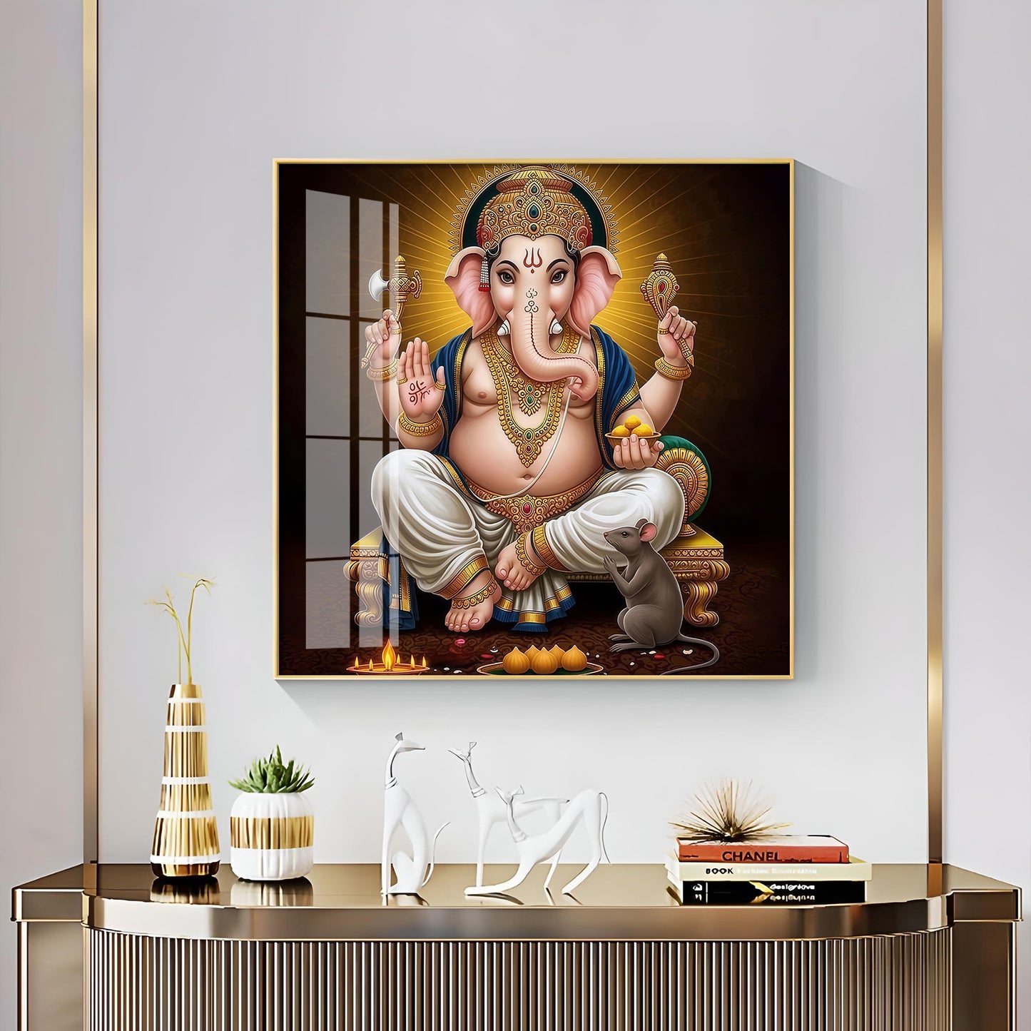 Ganesha Ji Premium Acrylic Square Wall Art