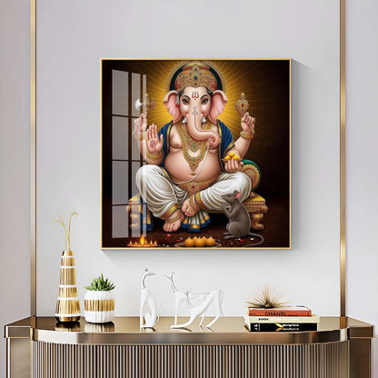 Ganesha Ji Premium Acrylic Square Wall Art
