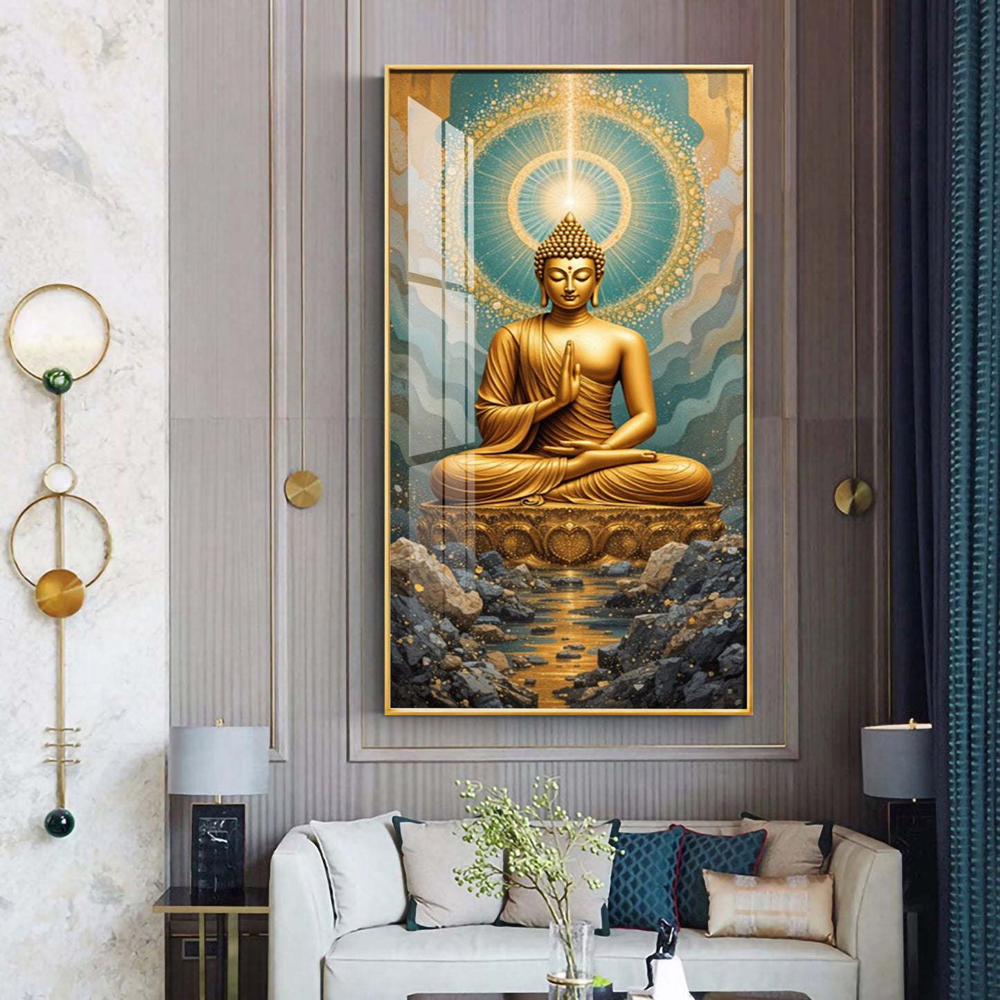 Buddha Bliss Premium Acrylic Vertical Wall Art