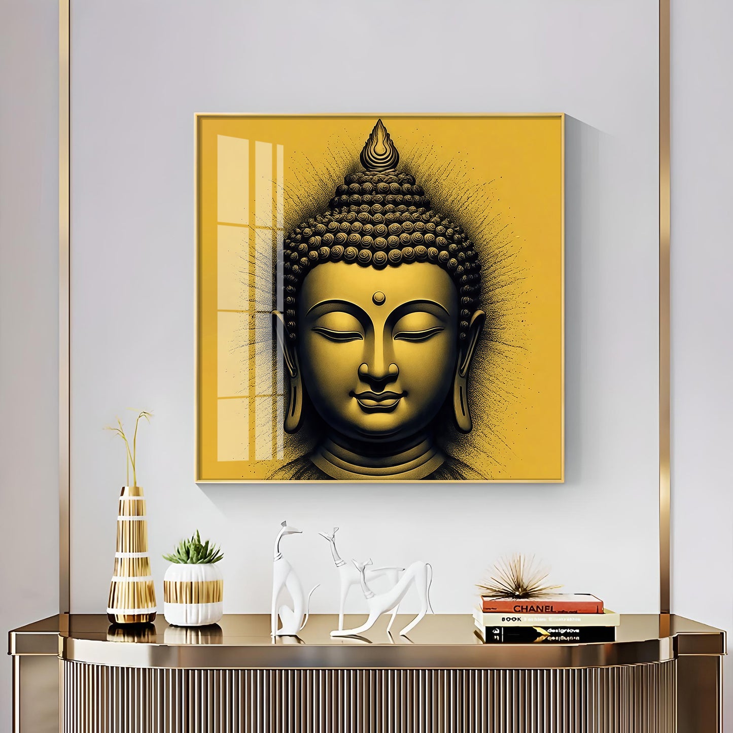 Lord Buddha Blessing Premium Acrylic Square Wall Art