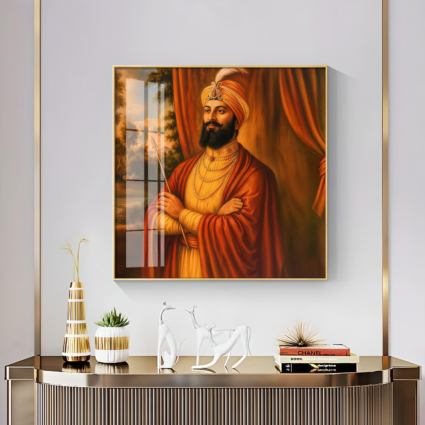 Divine Guru Gobind Singh Ji Premium Acrylic Square Wall Art