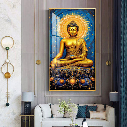 Calm Buddha Deliberation Premium Acrylic Vertical Wall Art