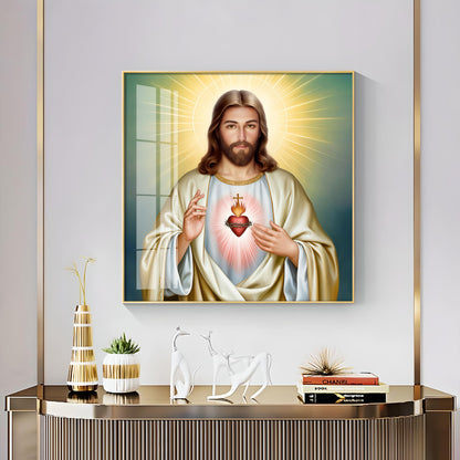 The Beautiful Sacred Heart Jesus Premium Acrylic Square Wall Art