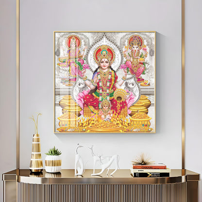 Spiritual Laxmi Ji Premium Acrylic Square Wall Art