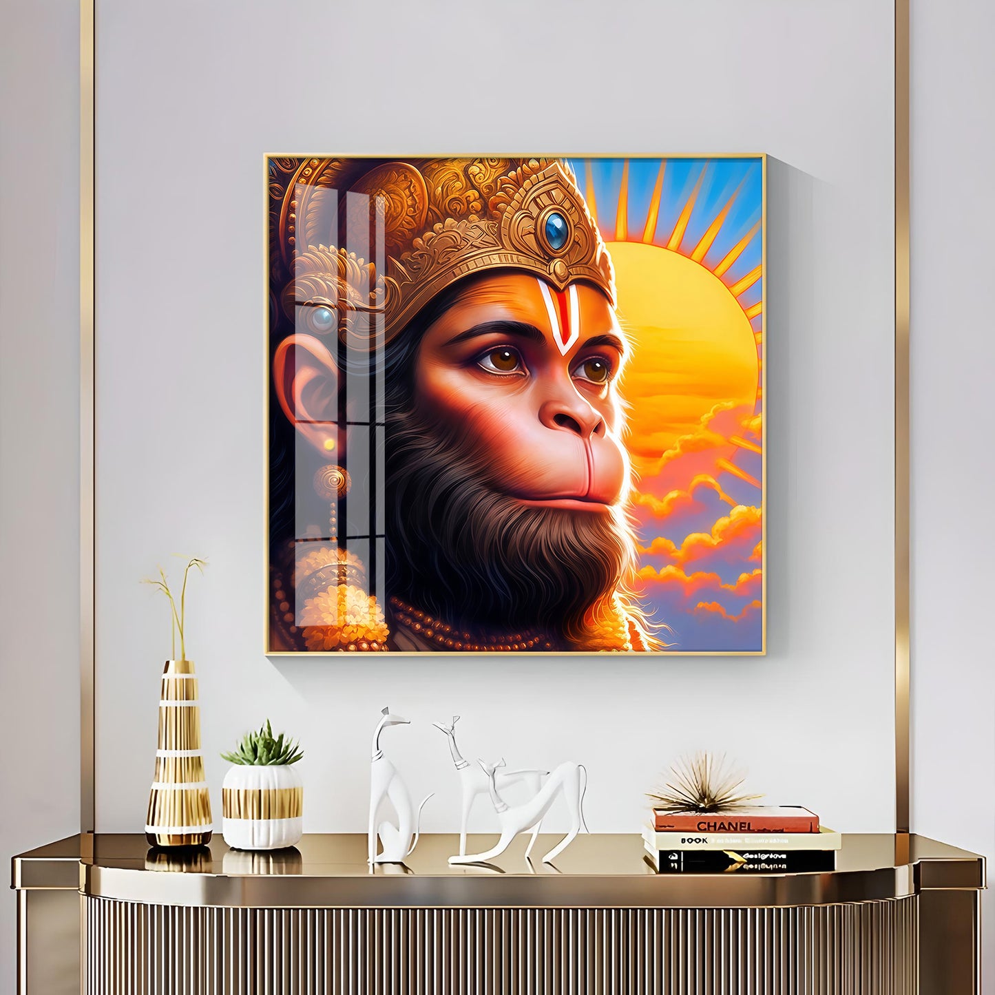 Jai Shri Bajarang Bali Premium Acrylic Square Wall Art