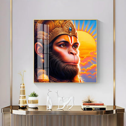 Jai Shri Bajarang Bali Premium Acrylic Square Wall Art