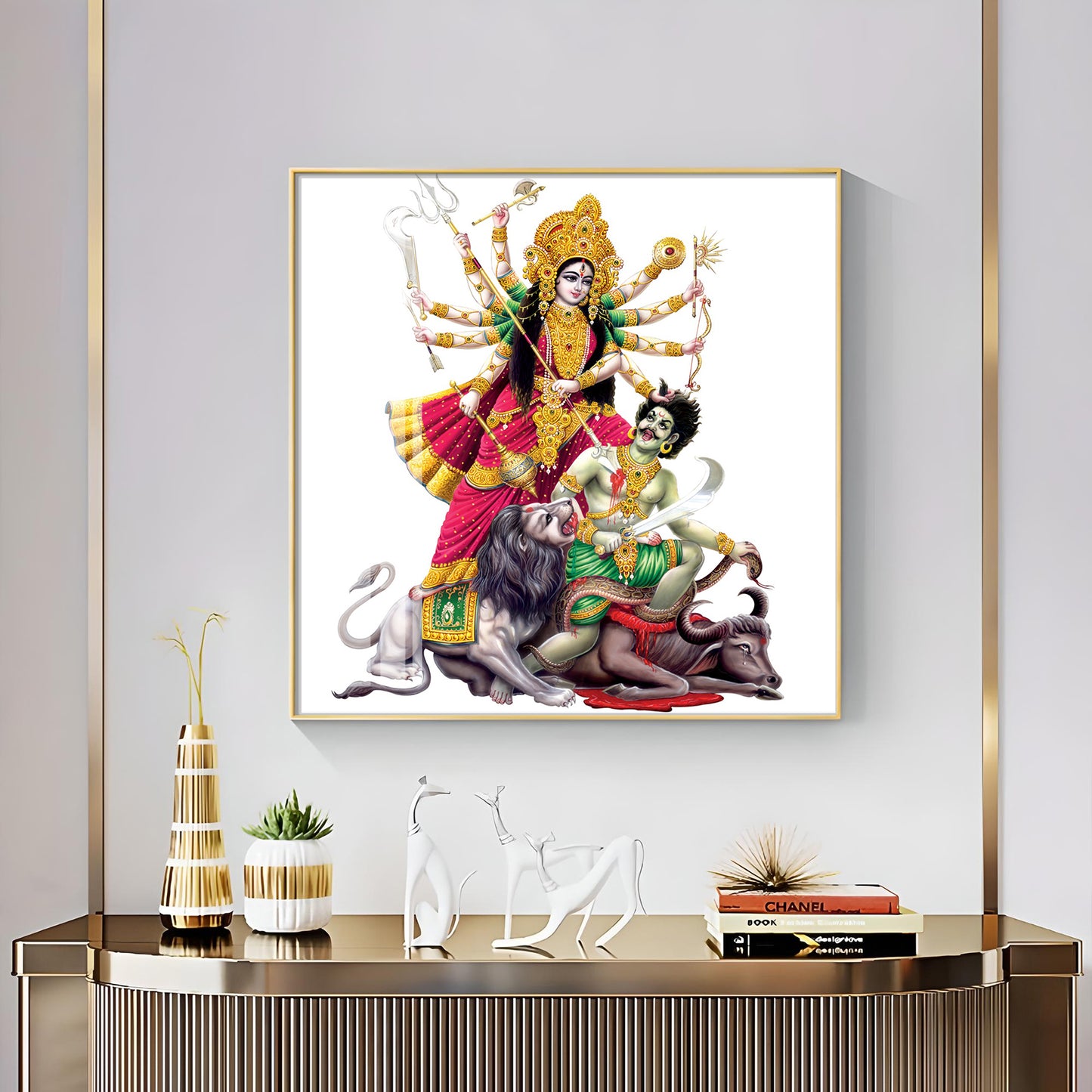 Mahishasuramardini Grace Premium Acrylic Square Wall Art