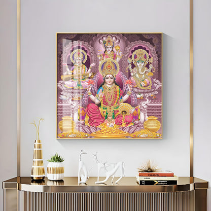 Celestial Harmony Of Deities Premium Acrylic Square Wall Art