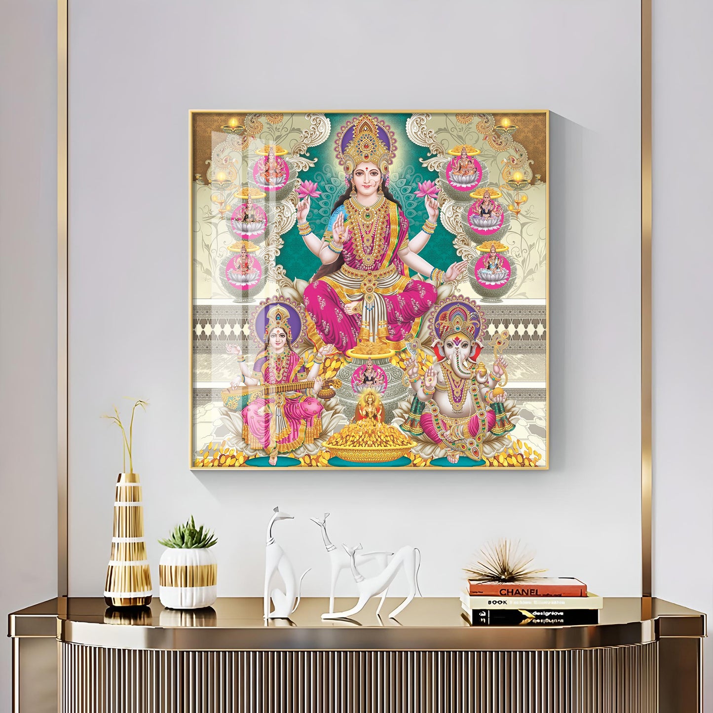 Maa Laxmi Premium Acrylic Square Wall Art
