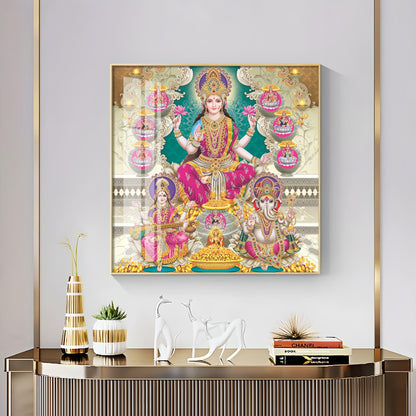 Maa Laxmi Premium Acrylic Square Wall Art