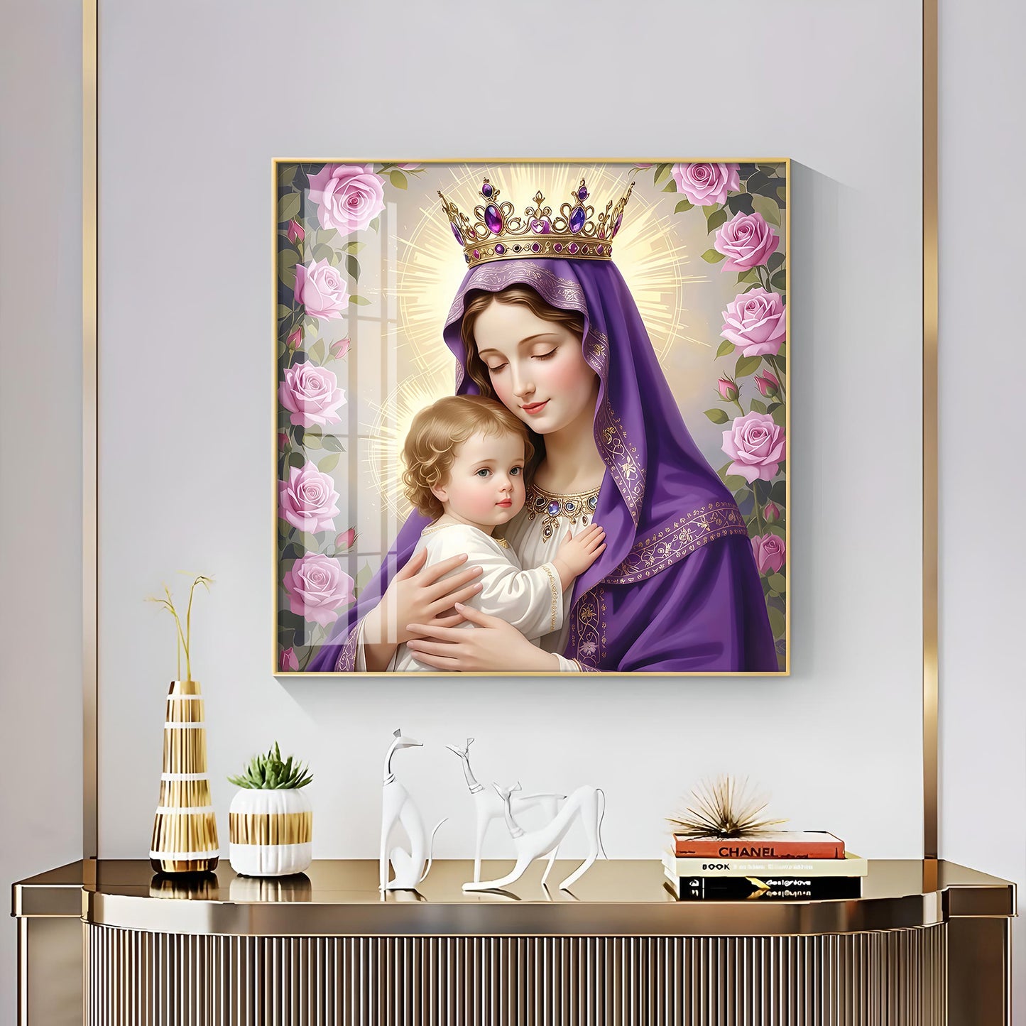 Holy Mother Of God Premium Acrylic Square Wall Art