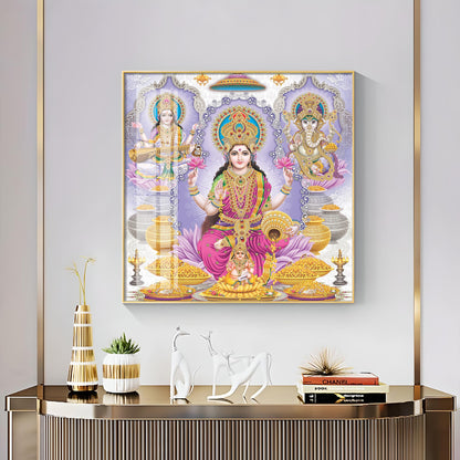 Maa Laxmi Deity Premium Acrylic Square Wall Art