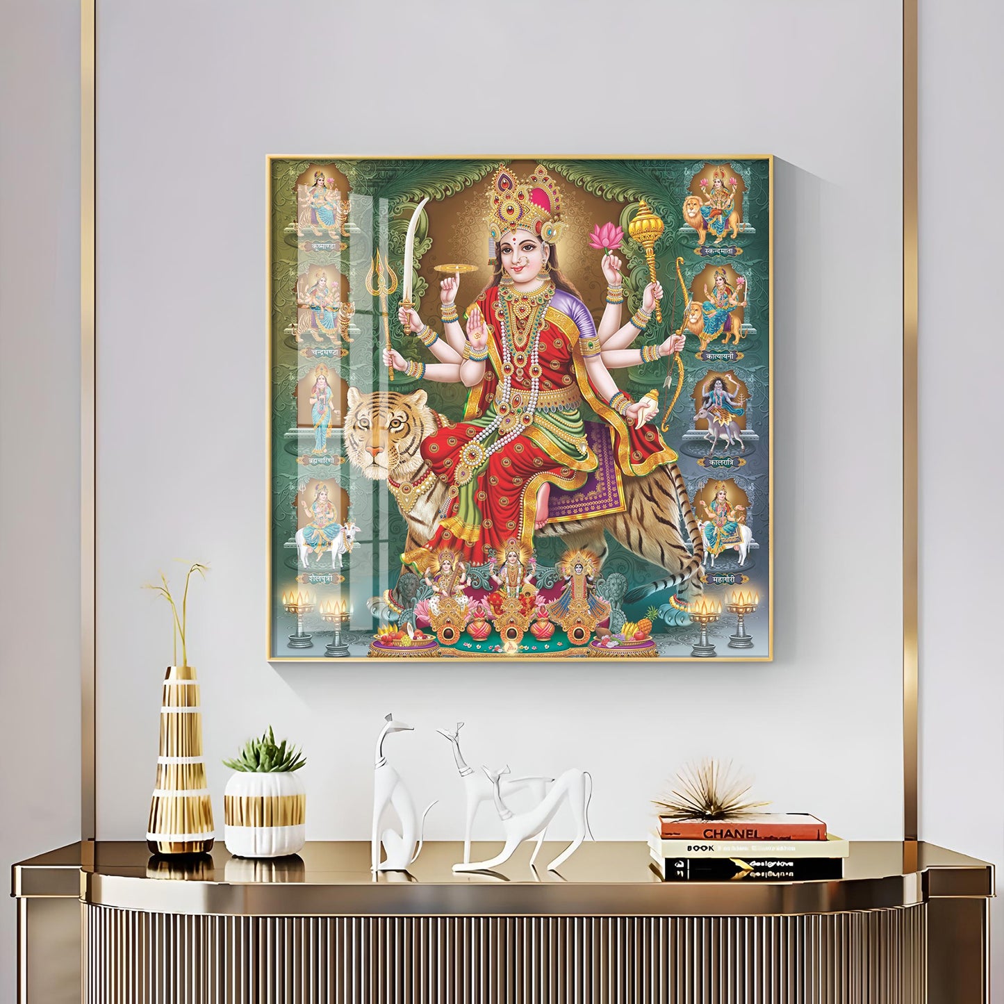 Goddess Durga Premium Acrylic Square Wall Art