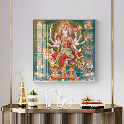 Goddess Durga Premium Acrylic Square Wall Art