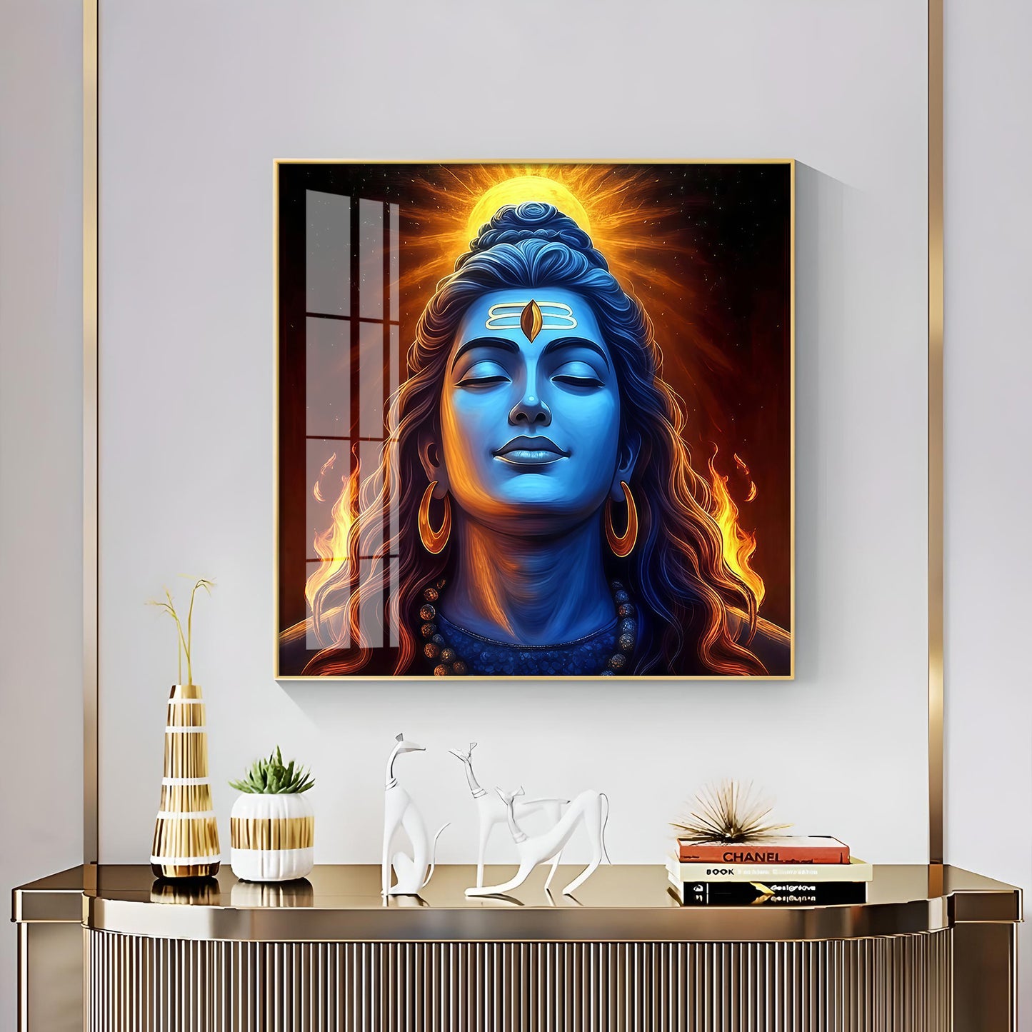 Lord Shiv Shambhu Premium Acrylic Square Wall Art