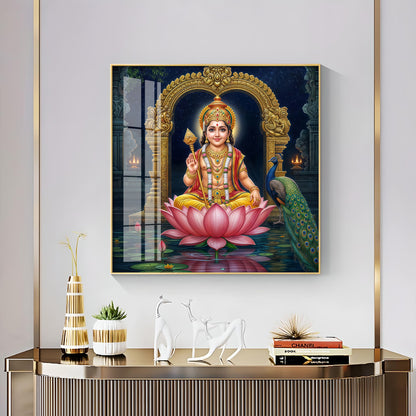 Divine Goddess Laxmi Maa Premium Acrylic Square Wall Art