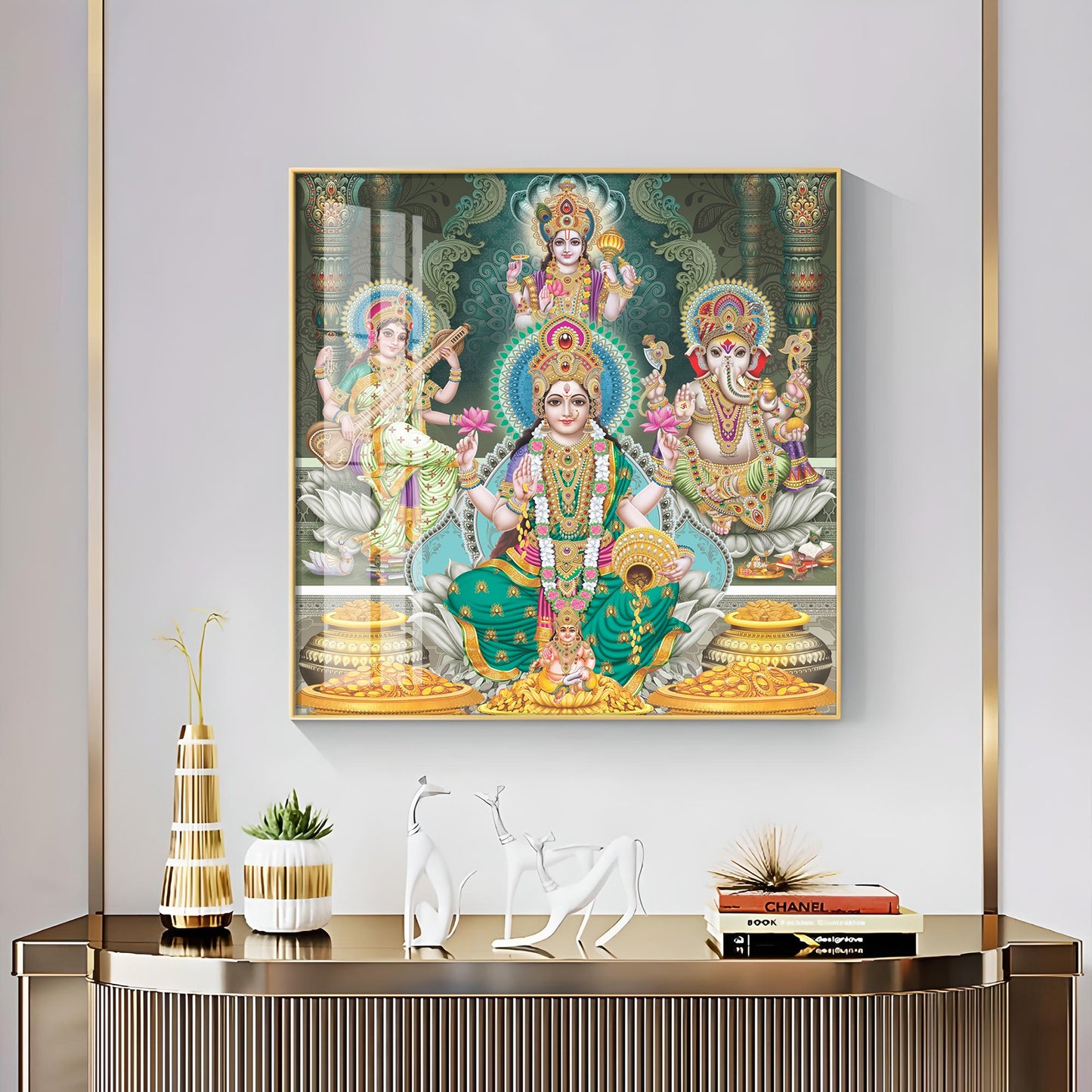 Divine Essence Of Supreme Deities Premium Acrylic Square Wall Art