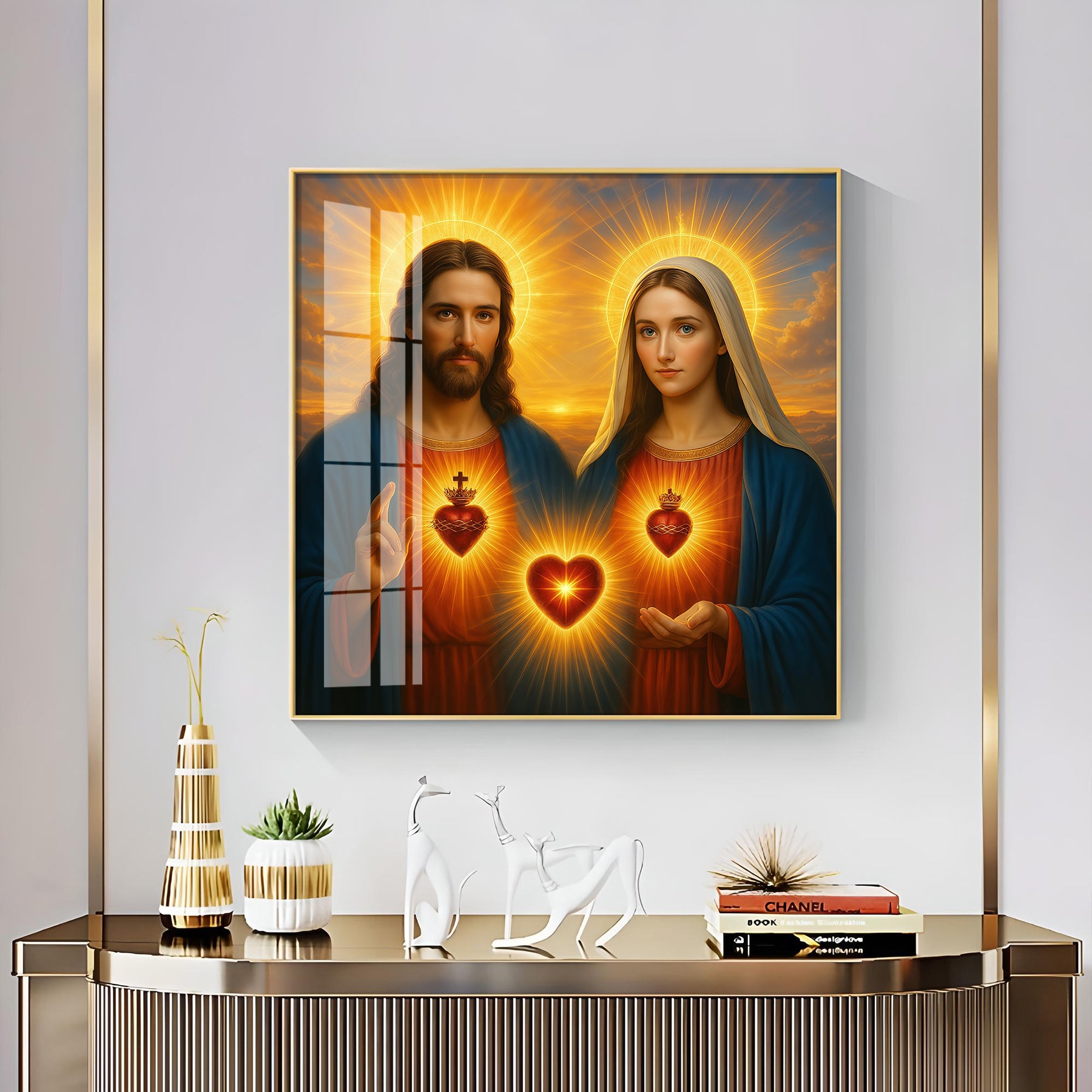 Most Sacred Heart of Jesus Premium Acrylic Square Wall Art