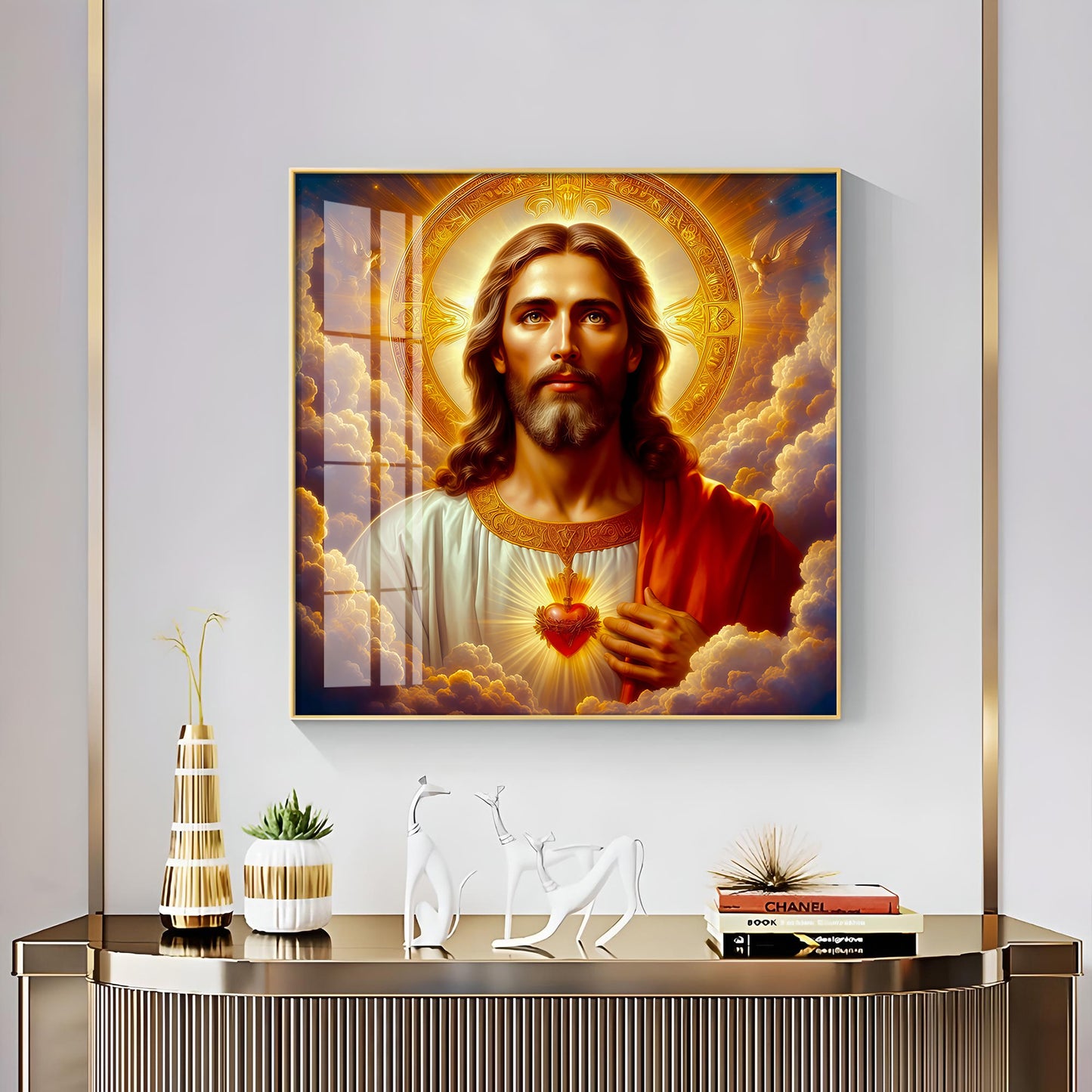 Holy Jesus Premium Acrylic Square Wall Art
