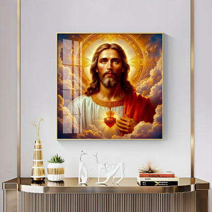 Holy Jesus Premium Acrylic Square Wall Art