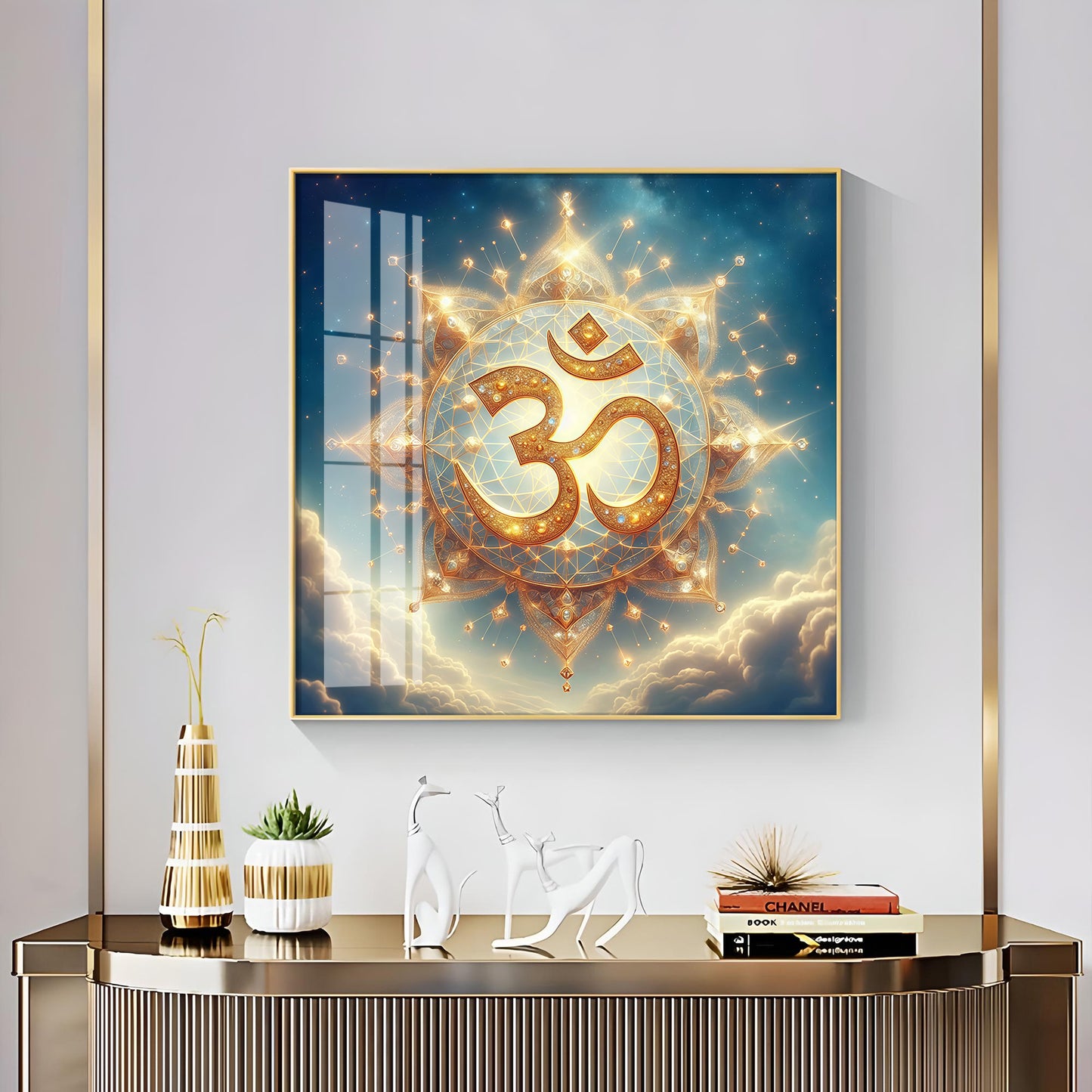 Divine Ohm Symbol Premium Acrylic Square Wall Art