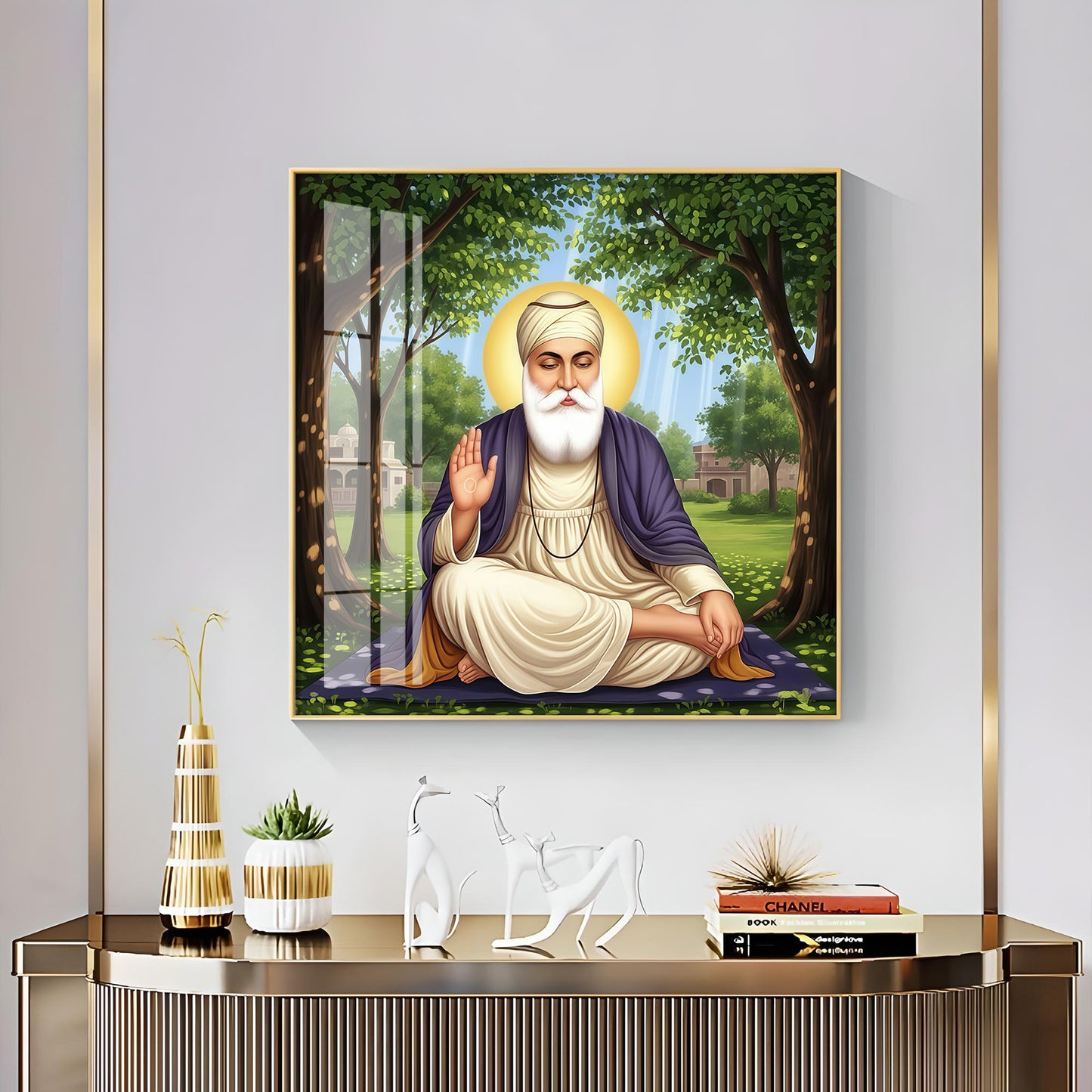 Satnam Waheguru Ji Premium Acrylic Square Wall Art