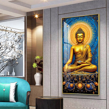 Calm Buddha Deliberation Premium Acrylic Vertical Wall Art
