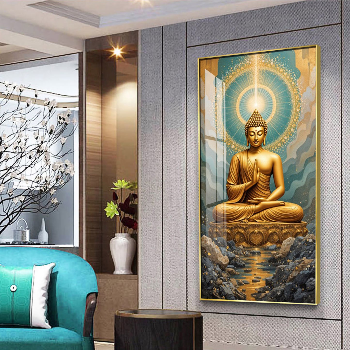 Buddha Bliss Premium Acrylic Vertical Wall Art