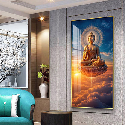 Buddha In The Clouds Premium Acrylic Vertical Wall Art