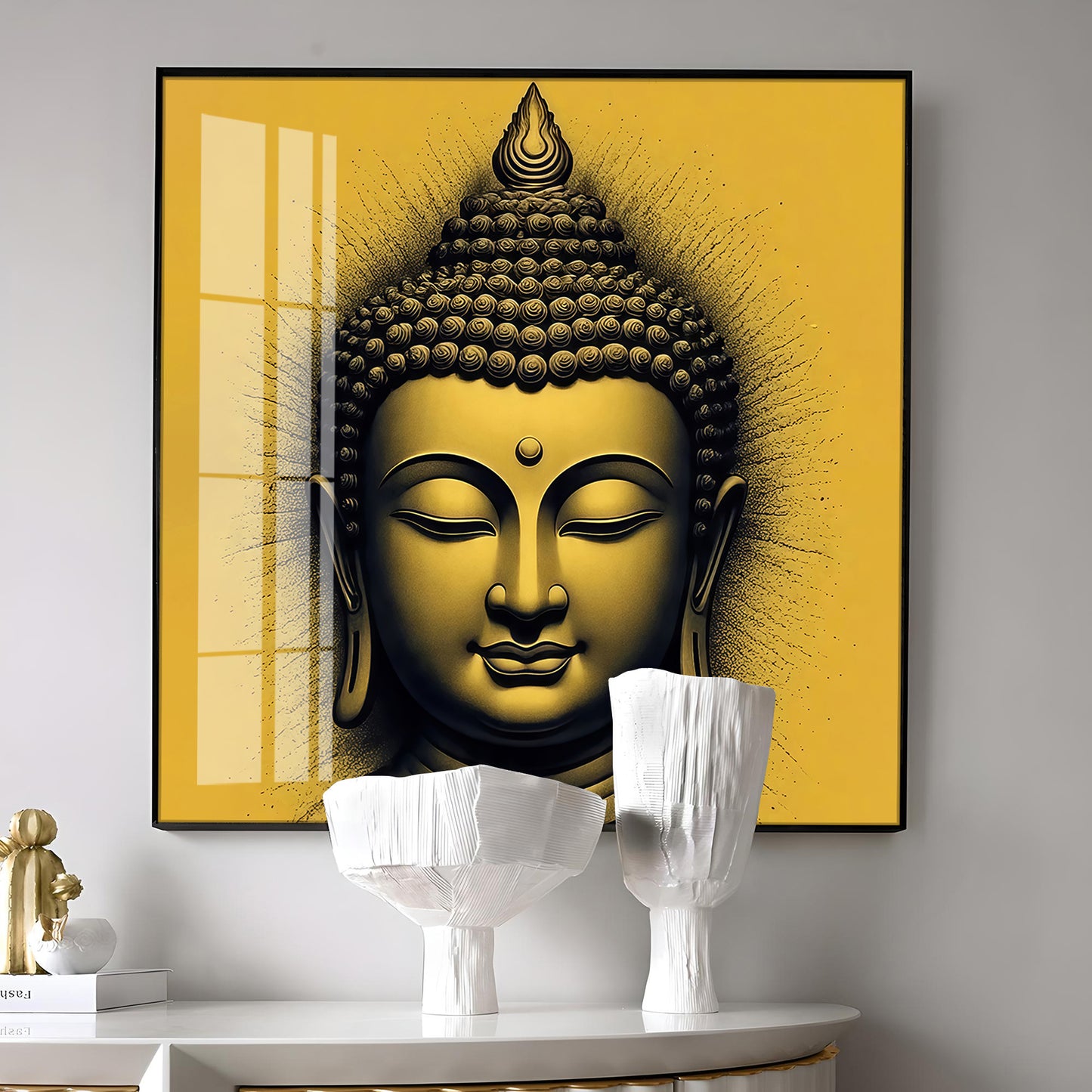 Lord Buddha Blessing Premium Acrylic Square Wall Art