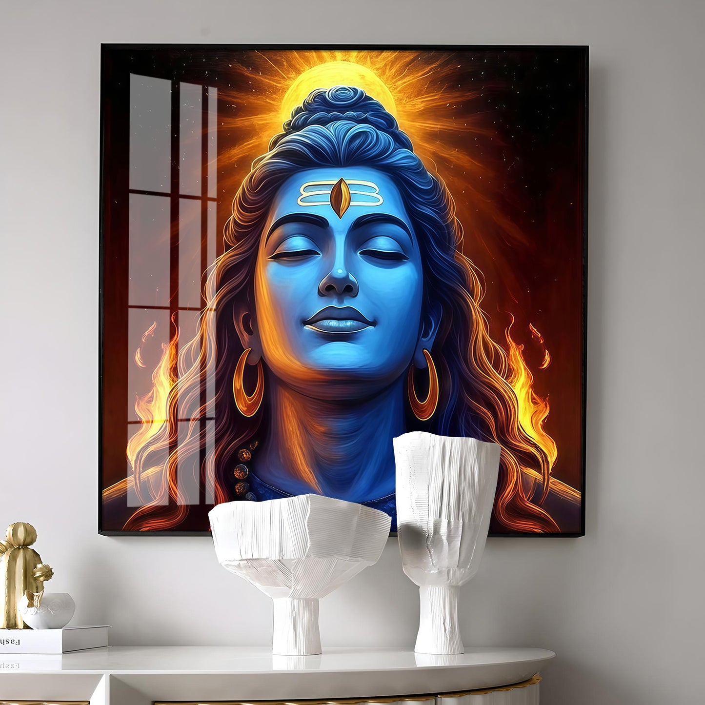 Lord Shiv Shambhu Premium Acrylic Square Wall Art