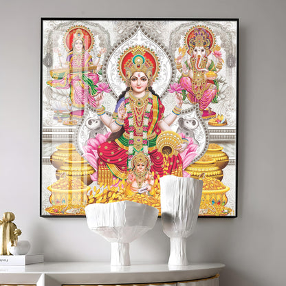 Spiritual Laxmi Ji Premium Acrylic Square Wall Art