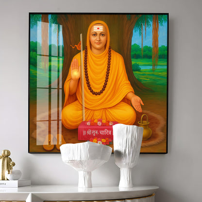 Shree Narasimha Saraswati Swami Premium Acrylic Square Wall Art