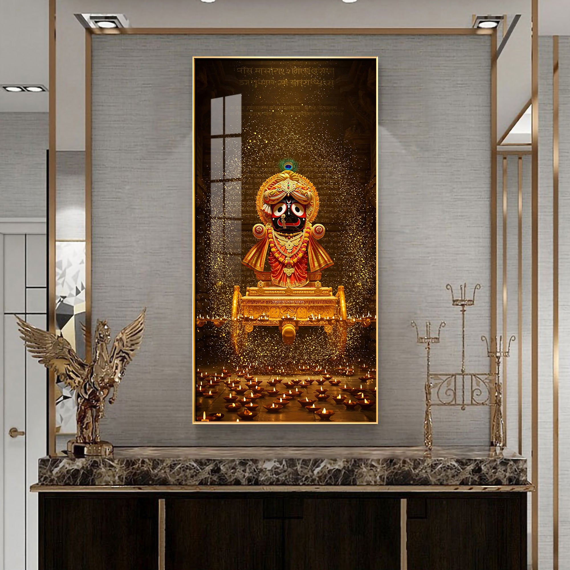 Majestic Jaggannath Premium Acrylic Vertical Wall Art
