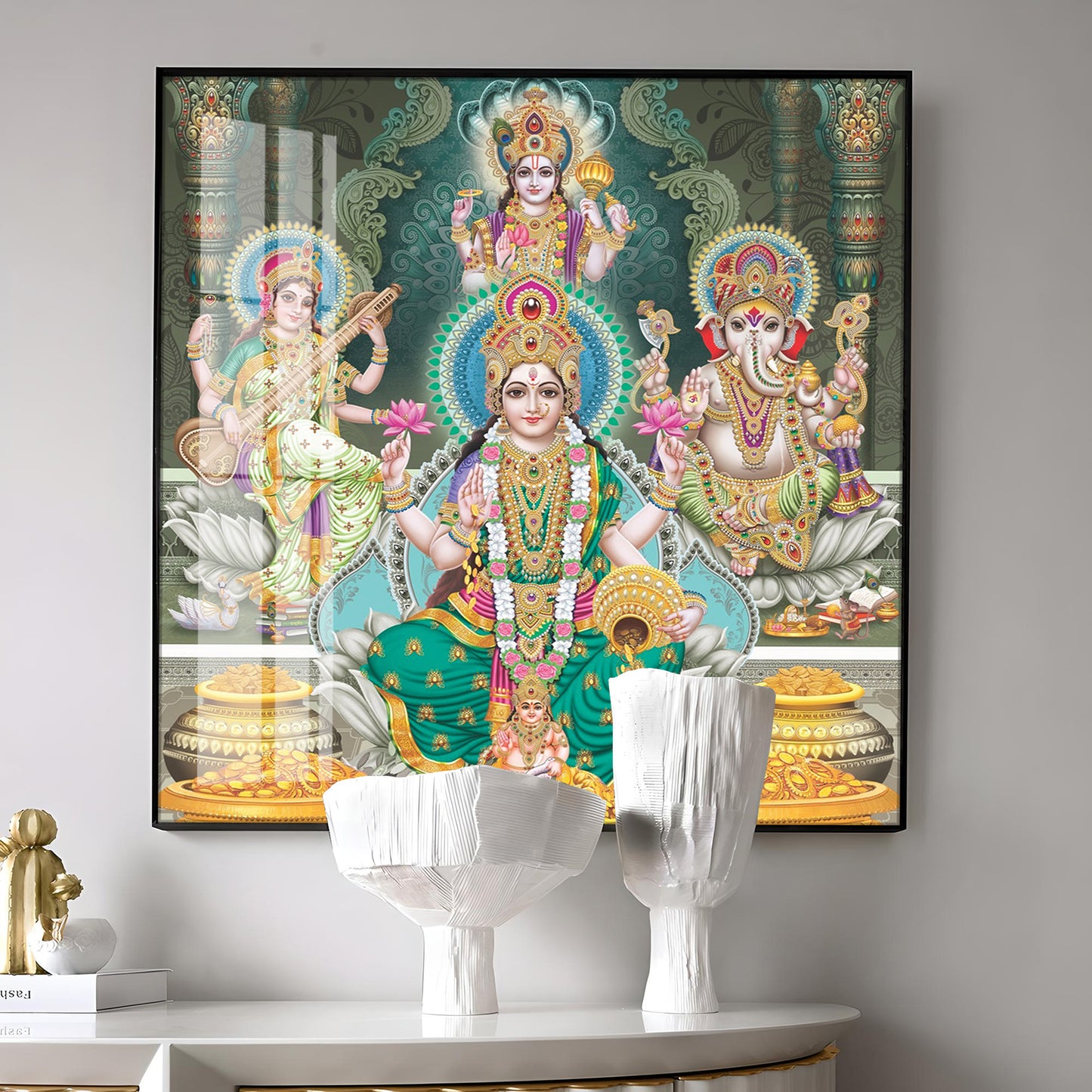 Divine Essence Of Supreme Deities Premium Acrylic Square Wall Art
