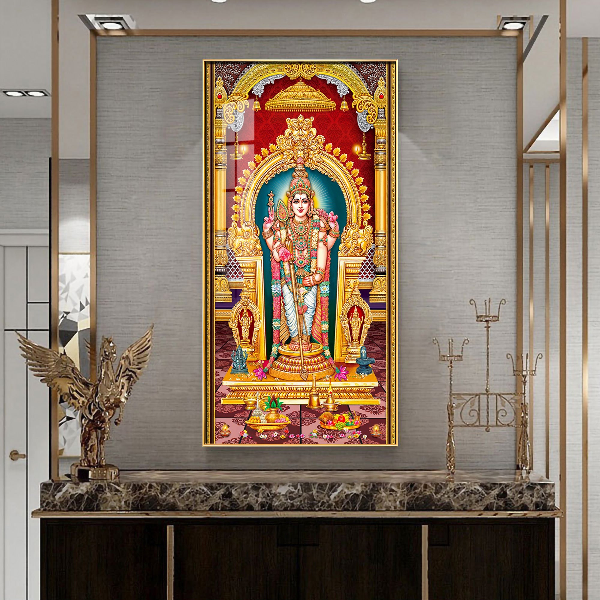 Thiruchendur Murugan Premium Acrylic Vertical Wall Art