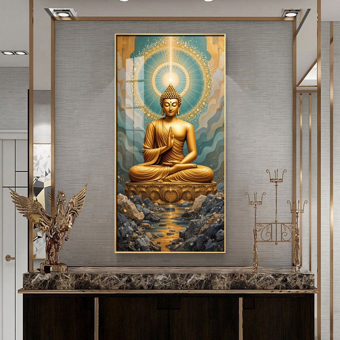 Buddha Bliss Premium Acrylic Vertical Wall Art