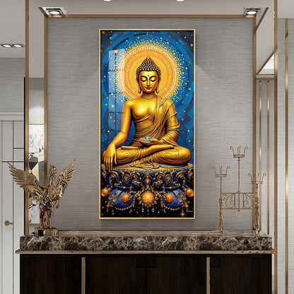 Calm Buddha Deliberation Premium Acrylic Vertical Wall Art