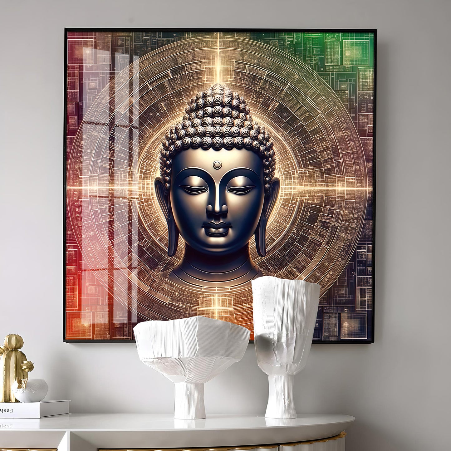 Divine and Peaceful Buddha Premium Acrylic Square Wall Art
