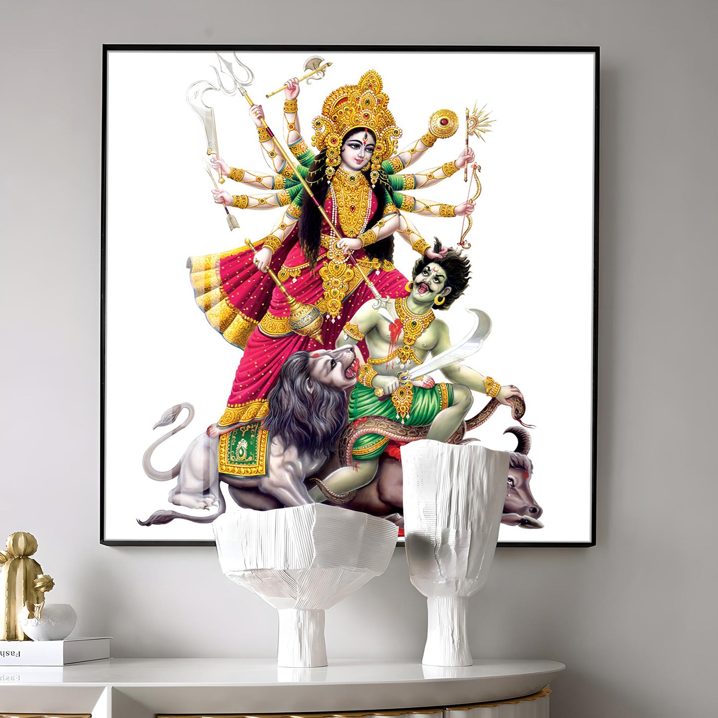 Mahishasuramardini Grace Premium Acrylic Square Wall Art