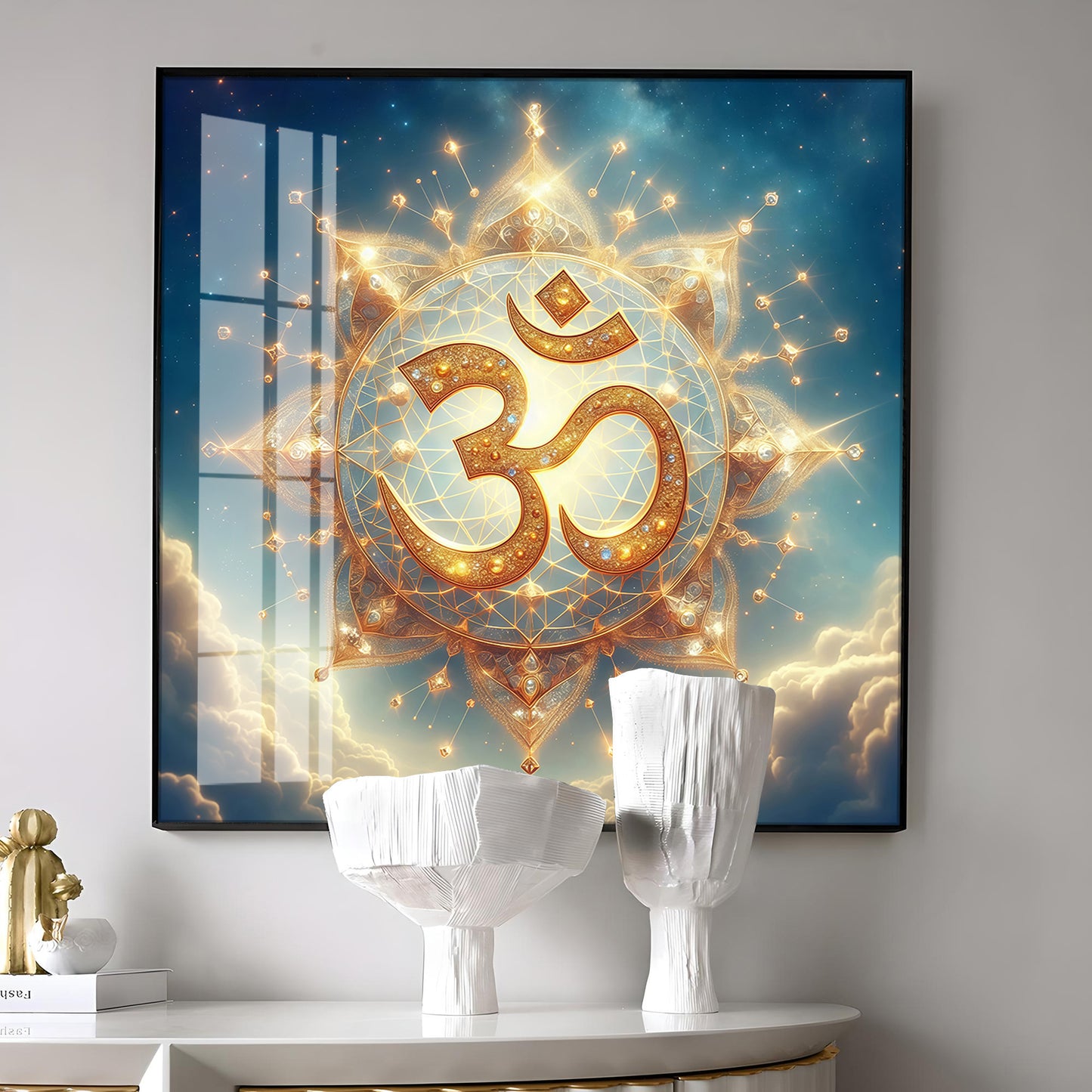 Divine Ohm Symbol Premium Acrylic Square Wall Art