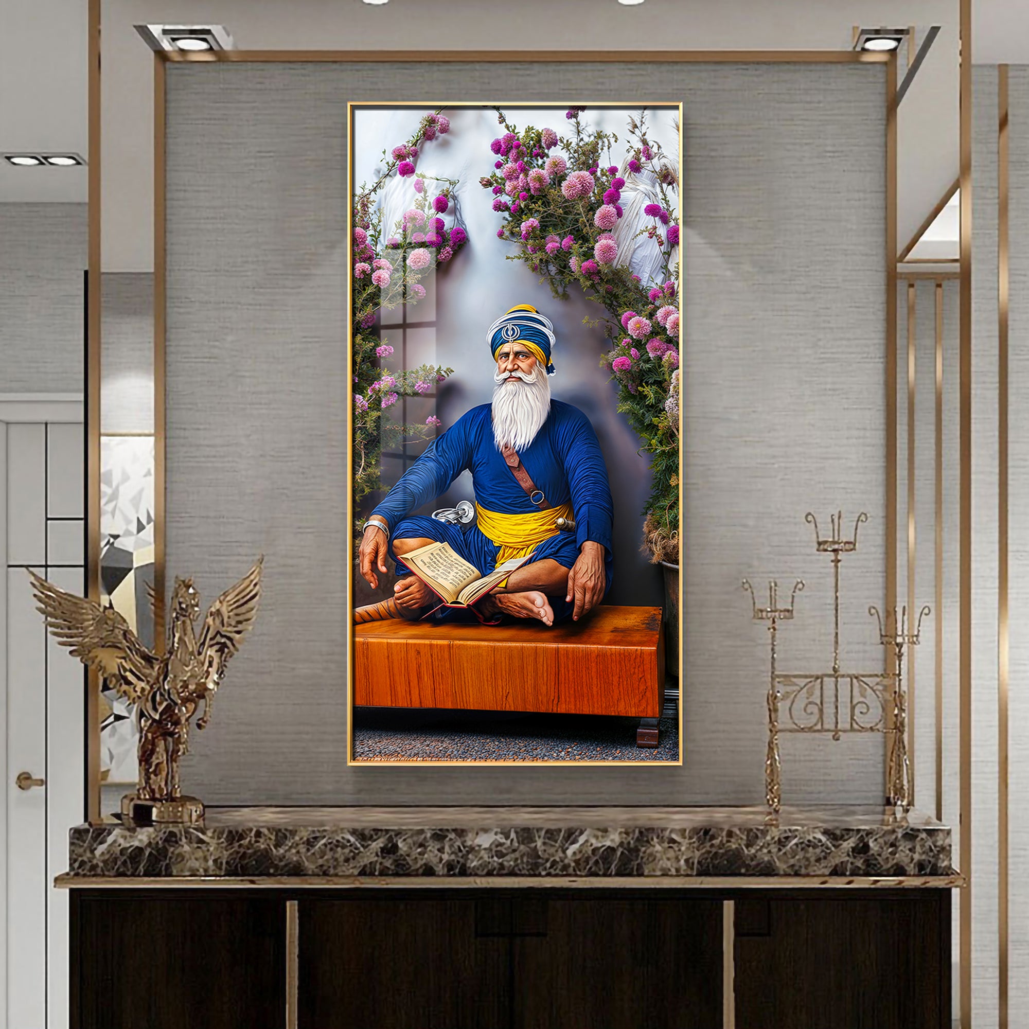 Baba Deep Singh ji Premium Acrylic Vertical Wall Art
