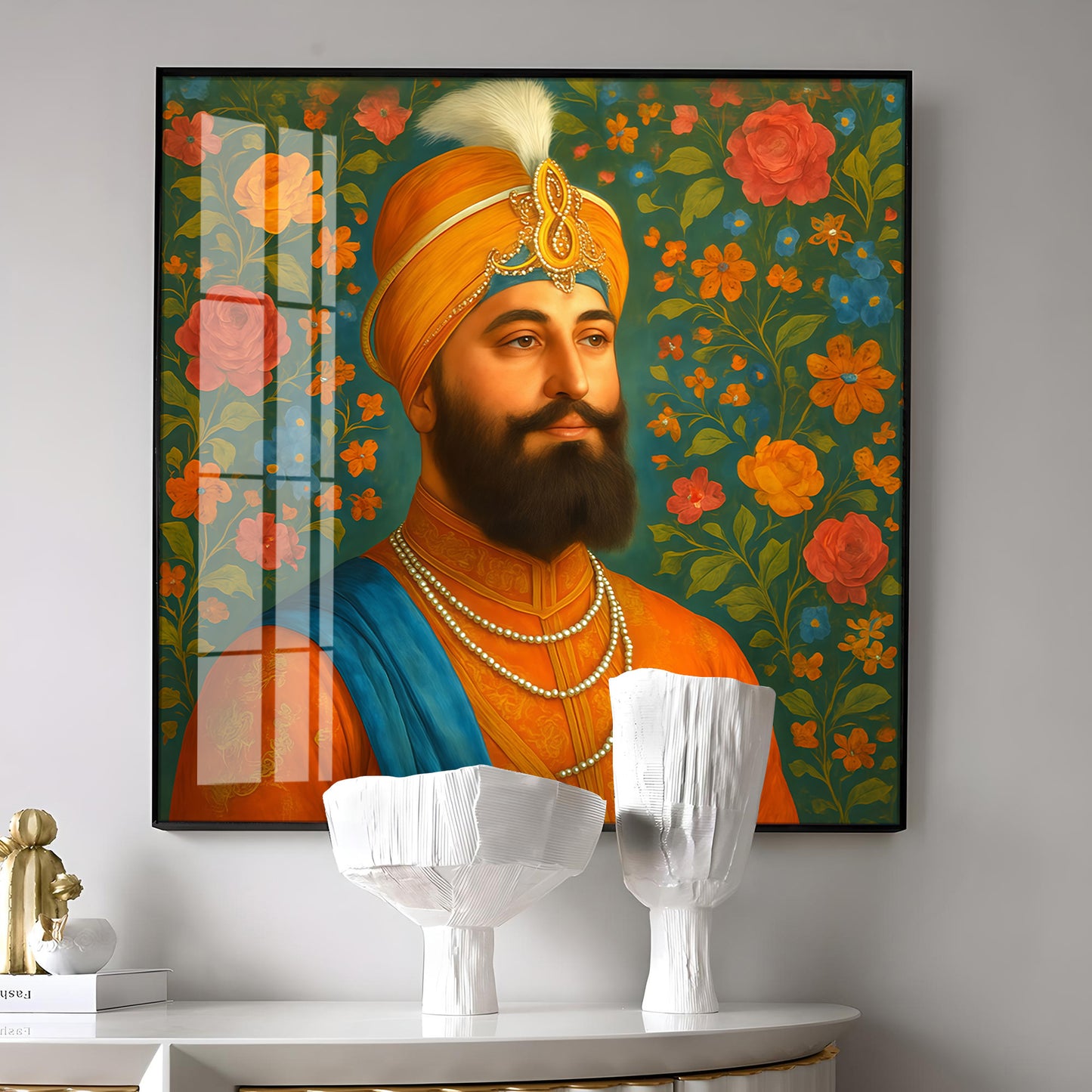 Shri Guru Gobind Singh Ji Premium Acrylic Square Wall Art