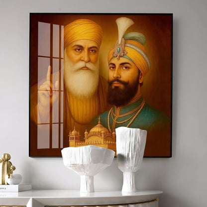 Waheguru ji Guru Nanak Dev ji Premium Acrylic Square Wall Art