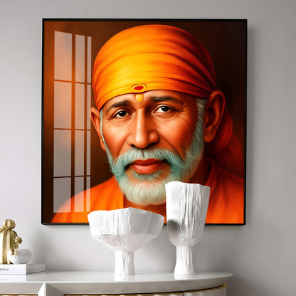 Shridi Sai Baba Premium Acrylic Square Wall Art