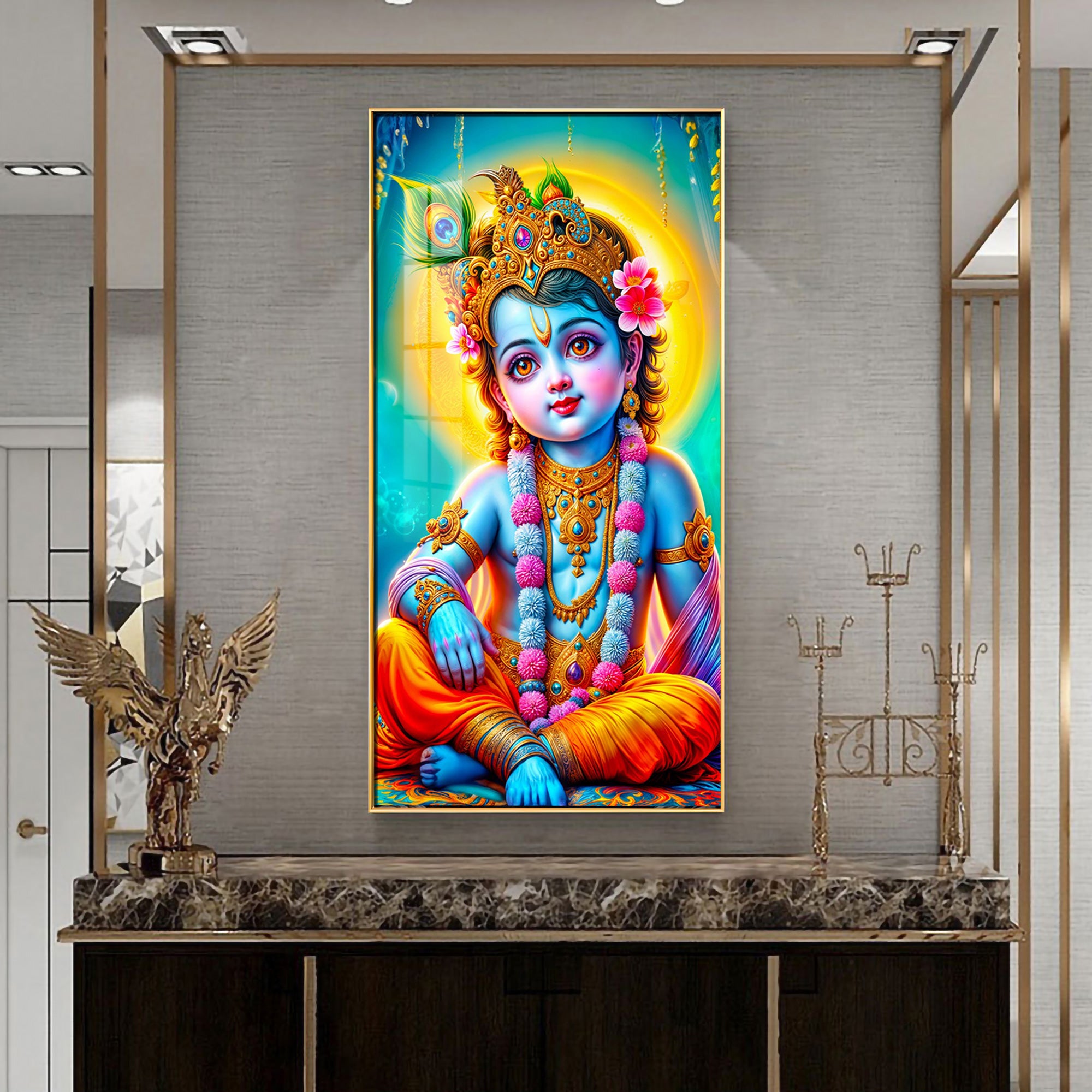 Natkhat Nandlala Premium Acrylic Vertical Wall Art