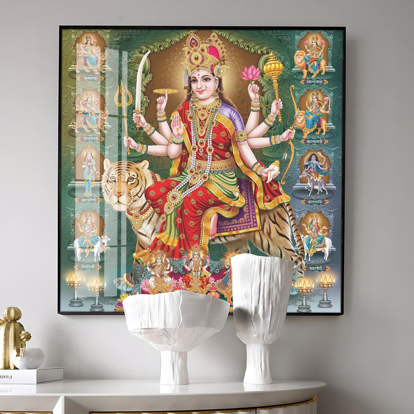 Goddess Durga Premium Acrylic Square Wall Art
