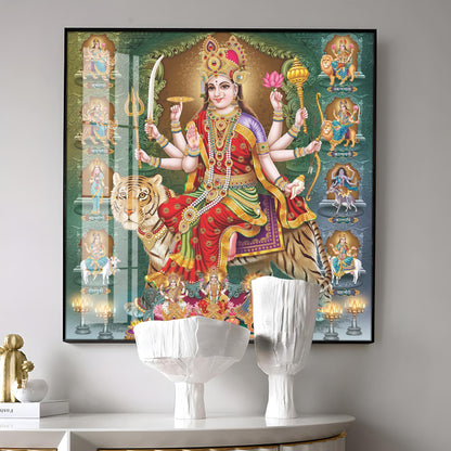 Goddess Durga Premium Acrylic Square Wall Art